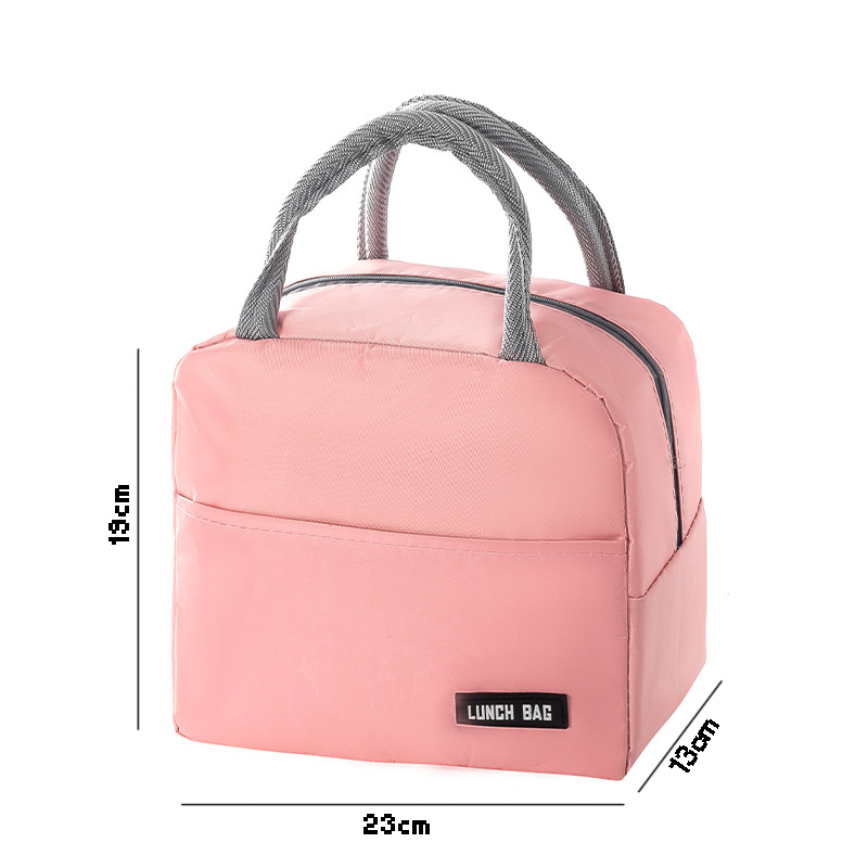 Solid Color Thickened Insulated Lunch Tote Bag, Portable Thermal Cooler Lunch Bag, Reusable Waterproof Food Carrier Bag, Leakproof Lunch Container Bag For Office Workers Students Picnic Travel — foto 6