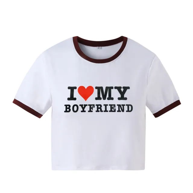 Instagram Hipster Monogram Print Short Slim fit Short Sleeve T shirt Top Wine Red - Shop at LoveMi