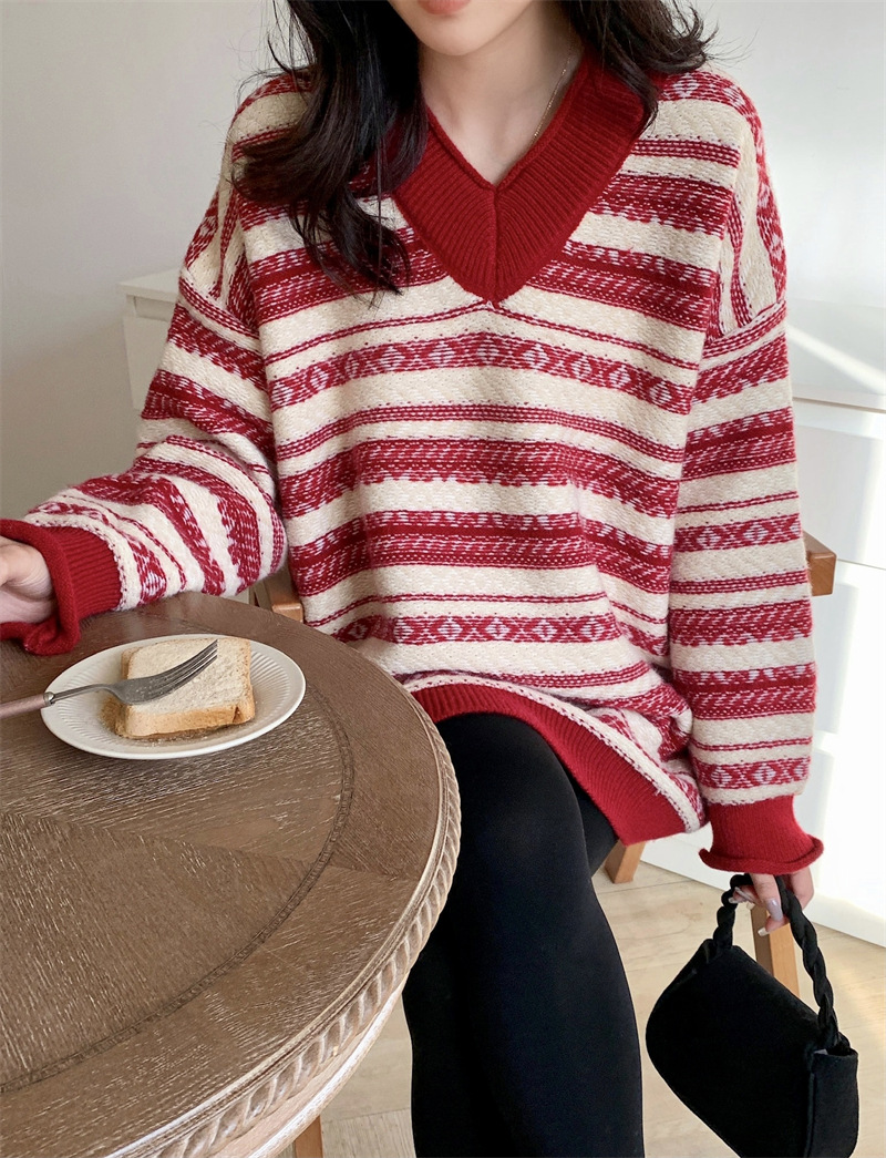 Round Neck Pullover Slab Padded Sweater Top