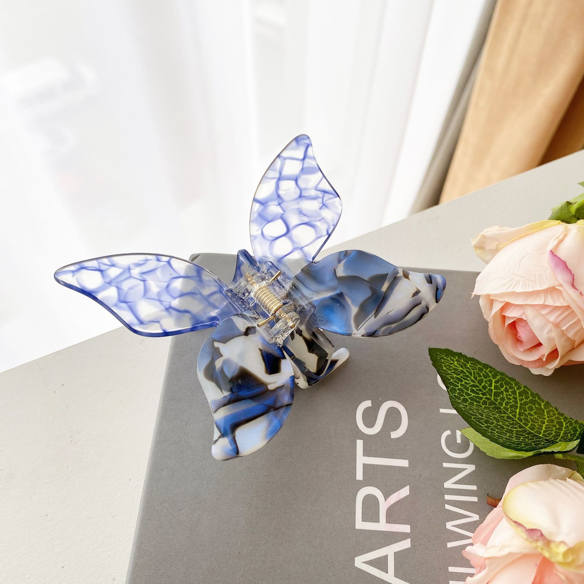 Butterfly Hairpin Girl Clip Back Head Pan Bubble Blue - Shop at LoveMi