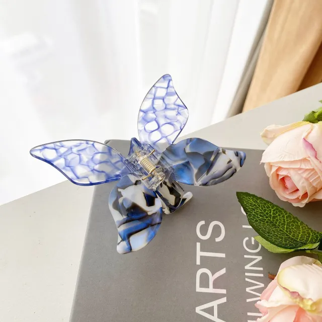 Butterfly Hairpin Girl Clip Back Head Pan Bubble Blue - Shop at LoveMi