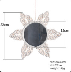 Beige Macrame Mirror Bohemian Design