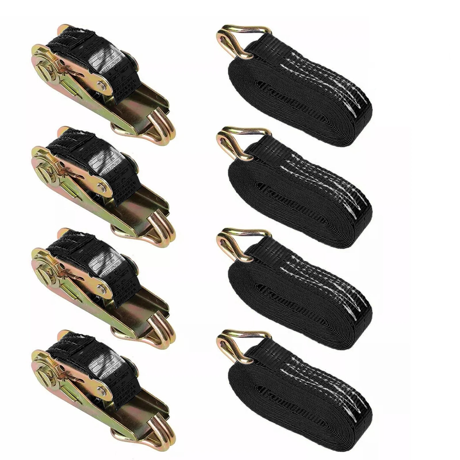 Ratchet Straps Tie Down 4 X 25mm Endless 6 Metre Black 3000kg Lashing Straps UK — foto 4