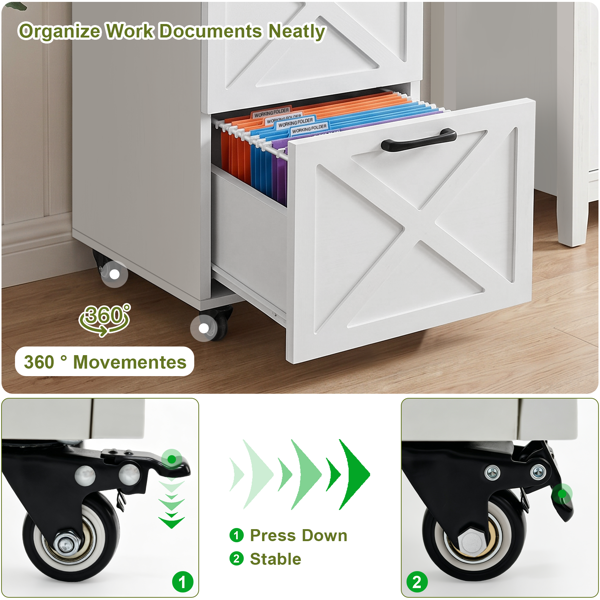 3-Drawer Rolling File Cabinet, picture 3 of 5