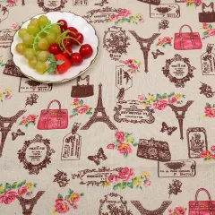 Cotton And Hemp Cloth Plant Tower Series Thickened Printed Fabric Storage Cloth - Ladle Iron Tower - View 1
