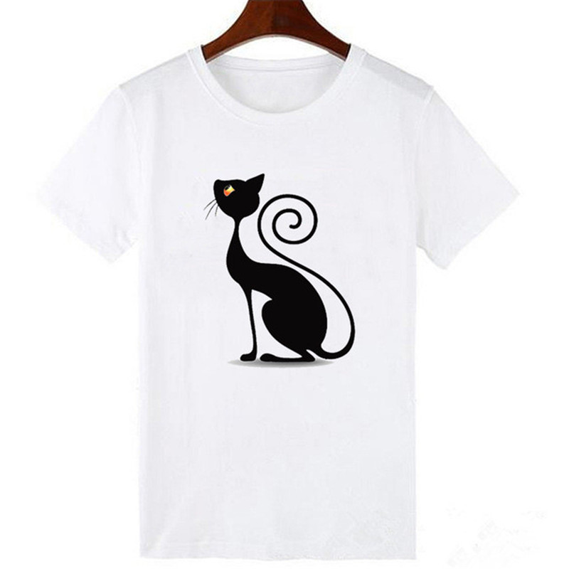 Title 10, Black Cat Cat Paw Print EBay Short-Sleeved Euro...