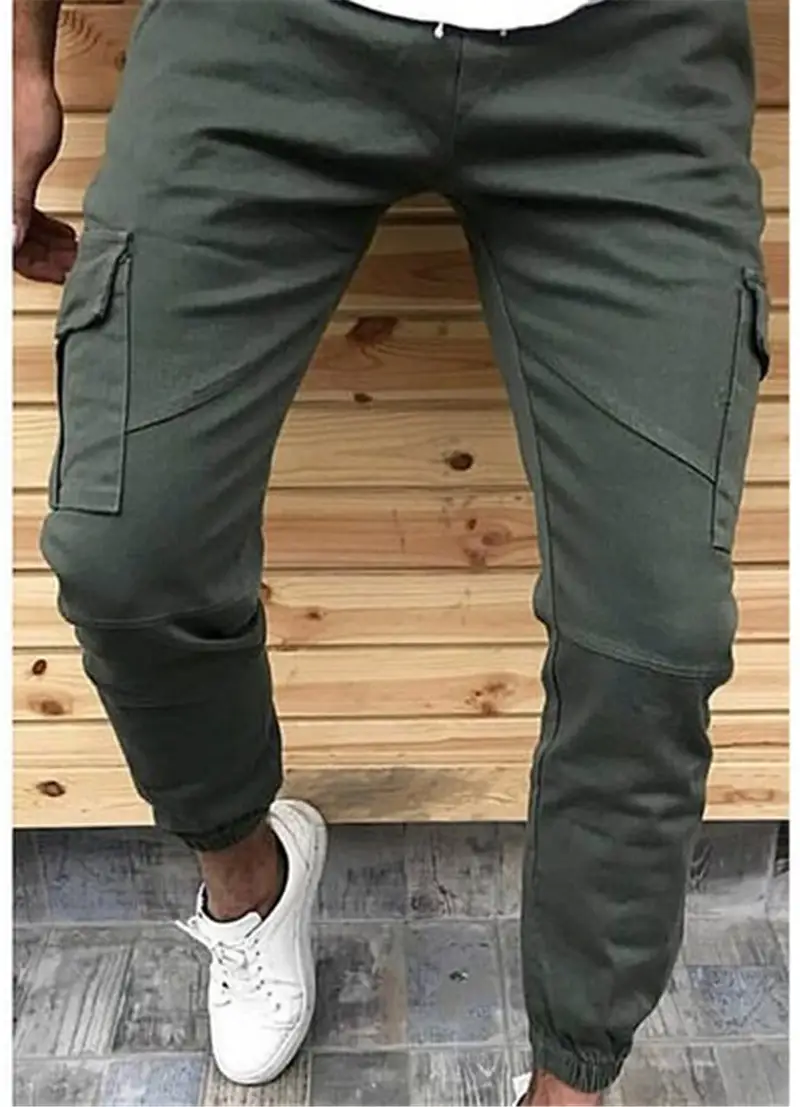 Men's New Casual Patch Pocket Trousers And Feet Pants
