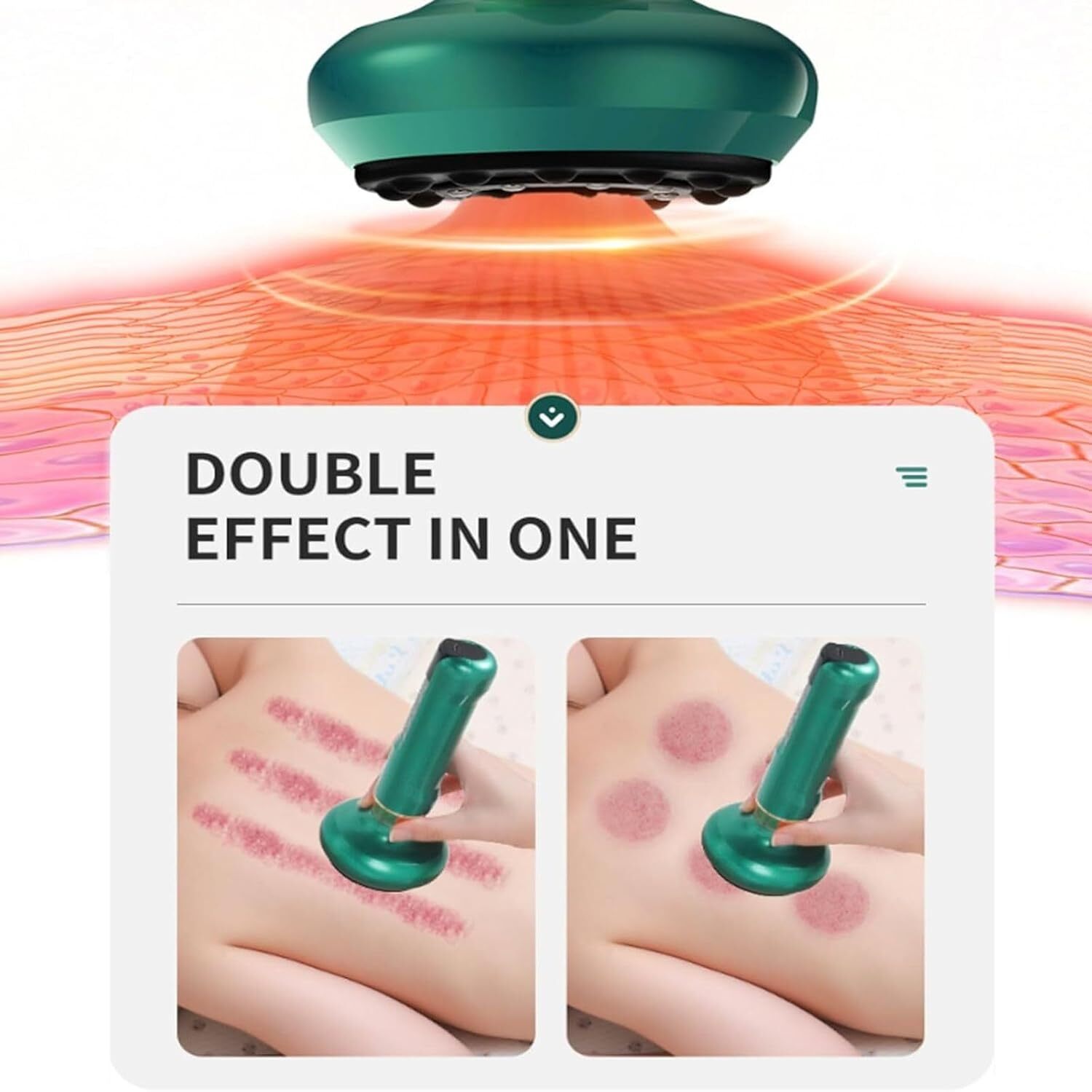 12 Levels Electric Cupping Massager Vacuum Suction GuaSha Anti Cellulite Beauty  Green