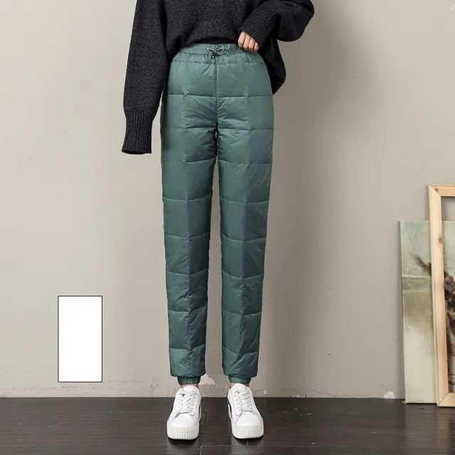 New Ski Women's High Waist Warm Stretch Down Pants Green - Shop at LoveMi