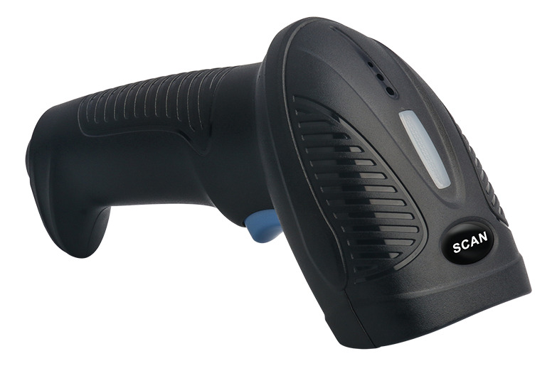 5V Wired USB 1D Handheld Scanner In Blue And Black.