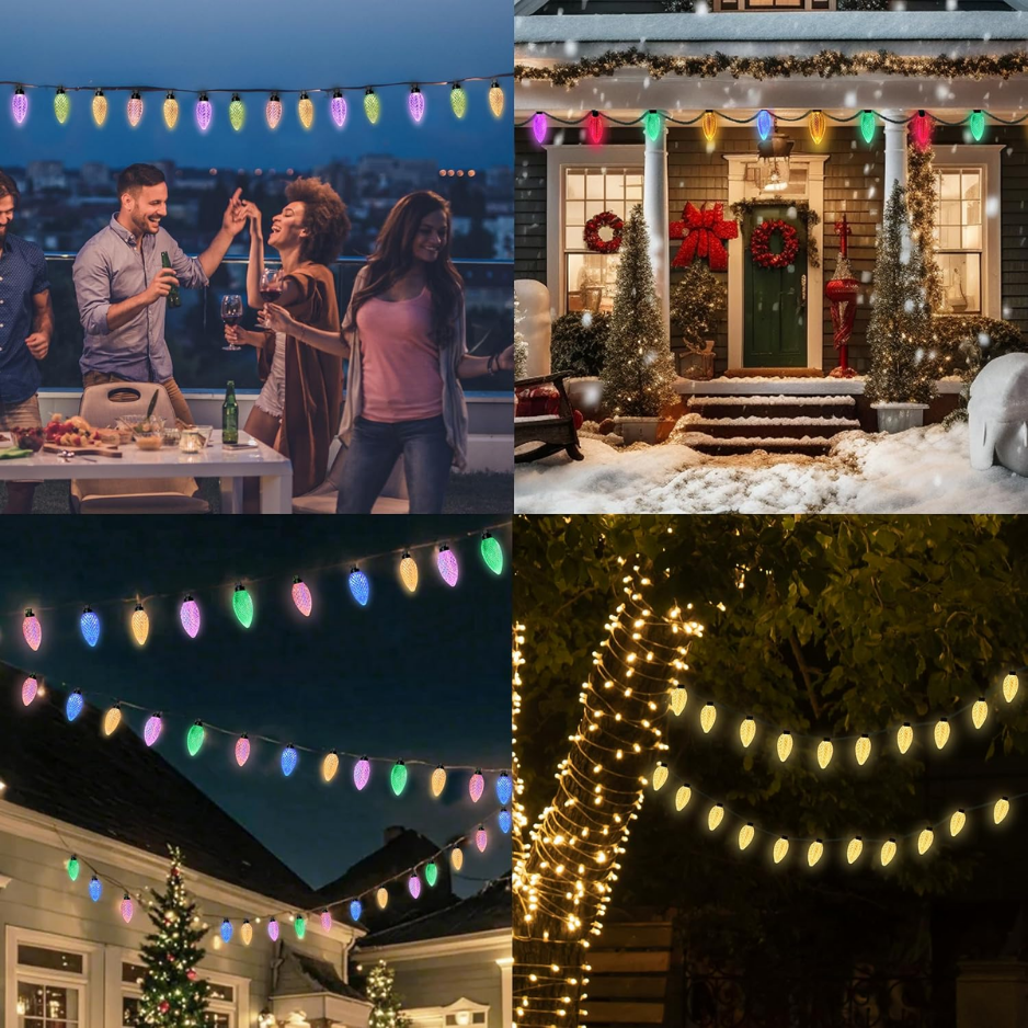 20 LED 41 FT Christmas String Lights Oversize Pinecone For Xmas Decor Christmas Lights Twinkle String Lights Plug In 11 Modes Timer Memory 2