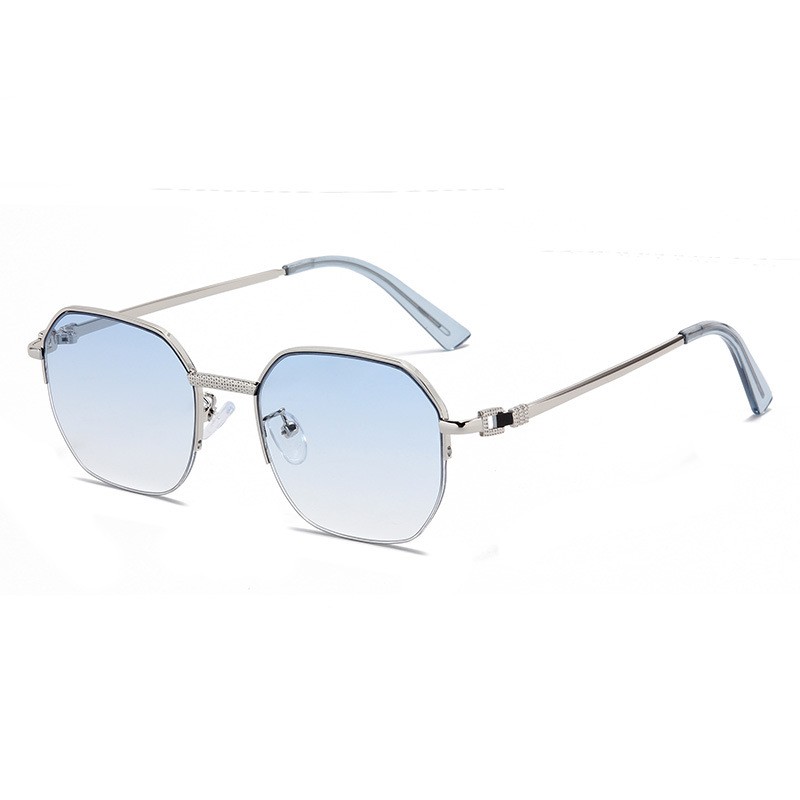 Title 7, Half-frame Two-color Gradient Sunglasses