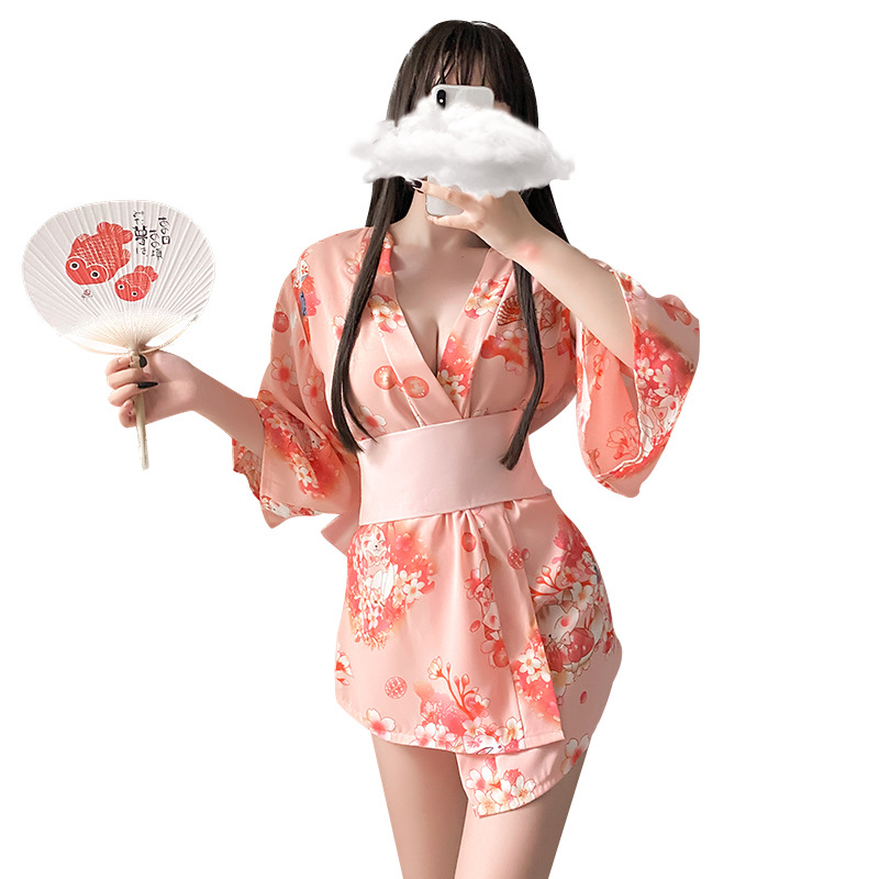 Title 4, Female Sakura Cat Kimono Pajamas Temptation Uni...