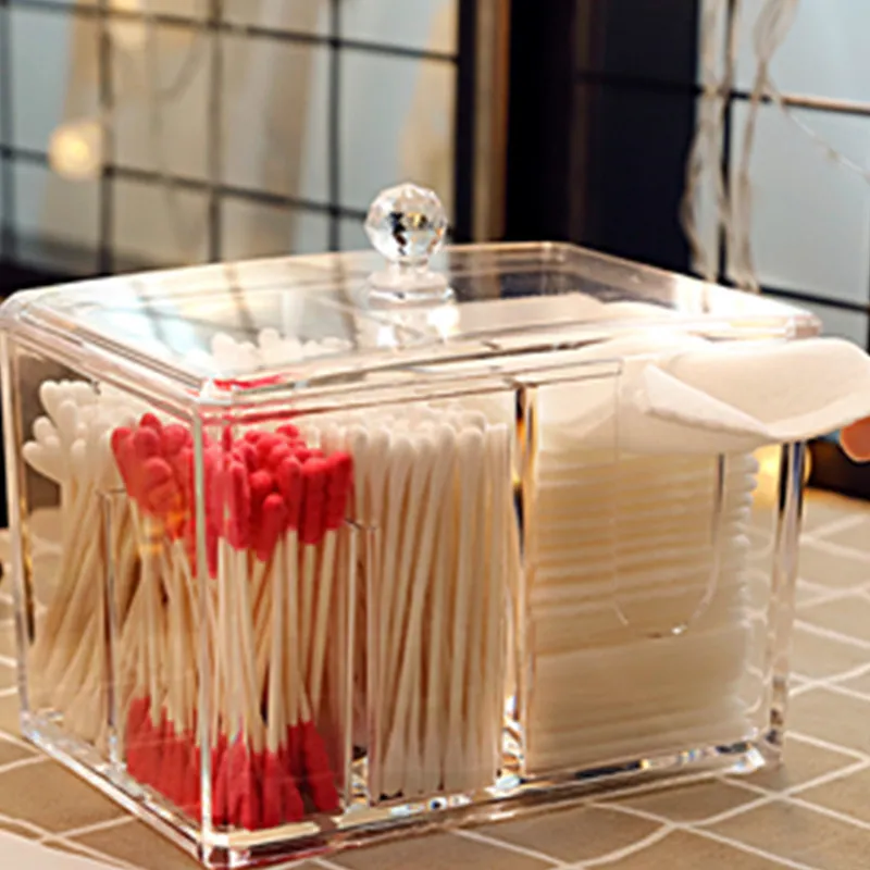 Yajule cosmetic cotton storage box cotton swab box desktop dressing table cosmetics dustproof lipstick transparent acrylic – image 3