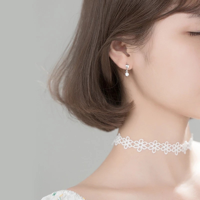 Women's Fashion Sterling Silver Heart Earrings