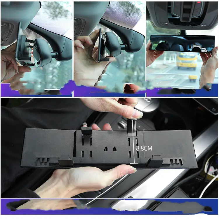 Curved Large Field Of View Interior Rearview Mirror HD Anti-dazzle