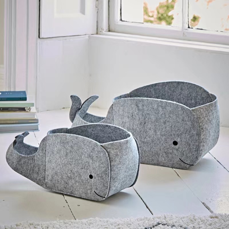 Title 2, Cartoon Whale Felt Collector Basket Sundries Sn...