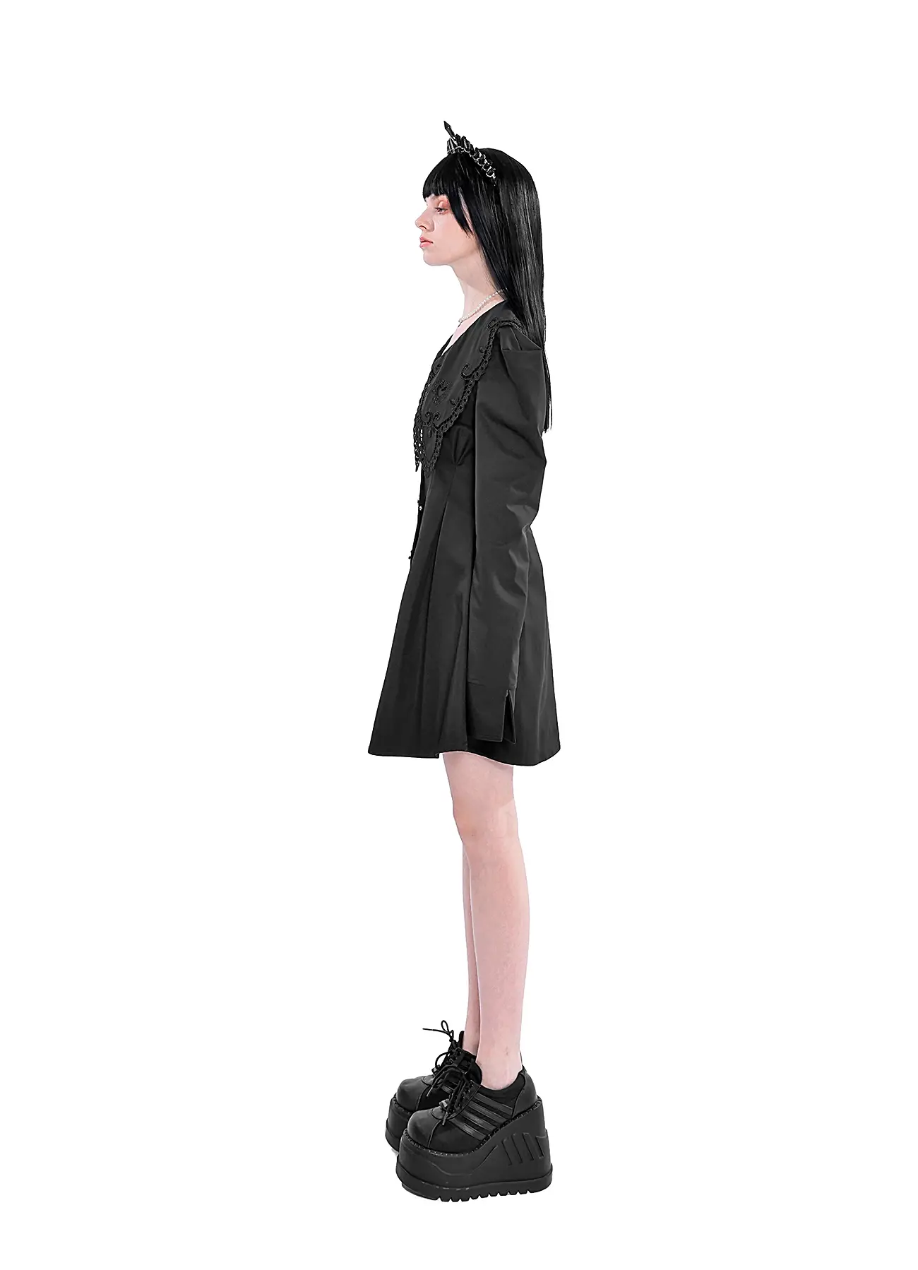 Black And White Cross Metal Shirt Skirt