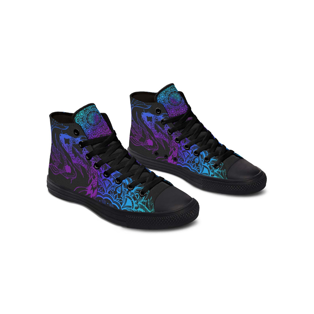 Fashion Printed Couple High Top Canvas Shoes