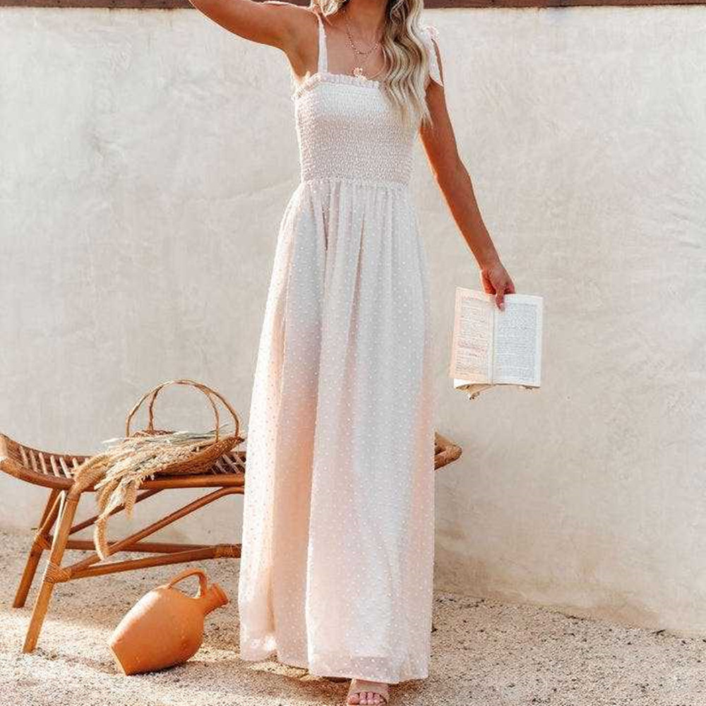 Women's Resort Sling Strap Chiffon Dress