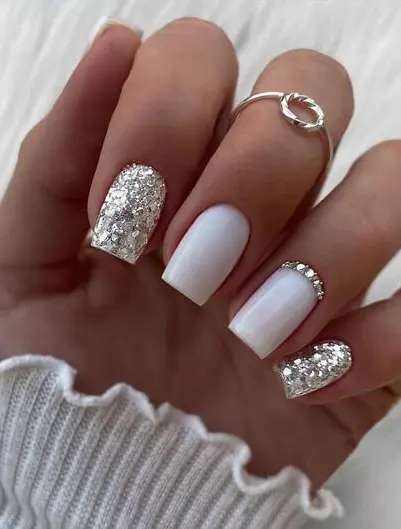 Of Short Coffin-style 3D Rhinestone Pressed-on Nail