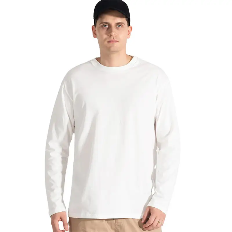 Men's Autumn Clothes Round Neck Long Sleeve T-shirt Loose Cotton Singlet