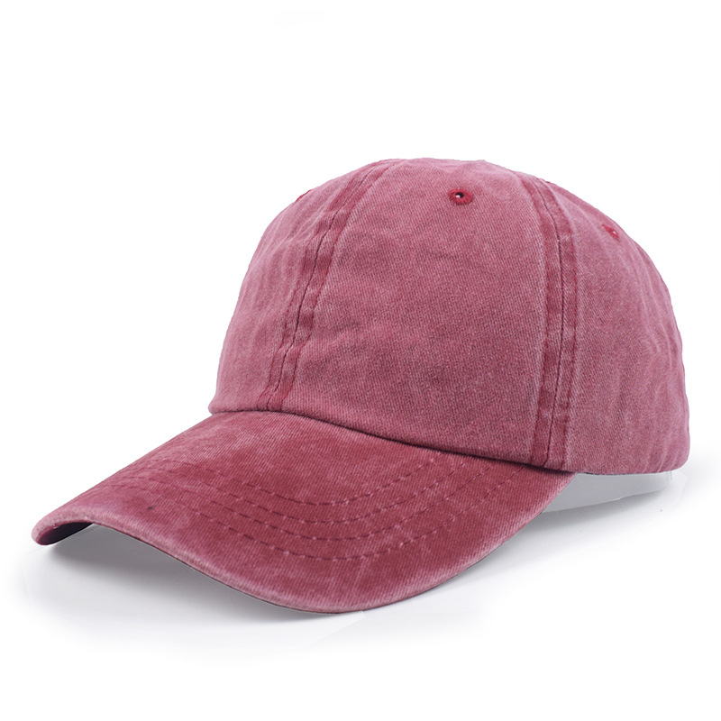 Solid Color Bent-brim Duck Tongue Made Old Denim Sunhat
