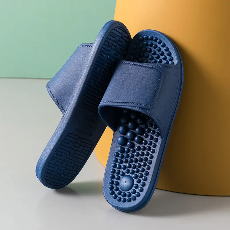 Massage Slippers Home Ladies Summer Indoor Bathroom Bath Non-slip - Blue