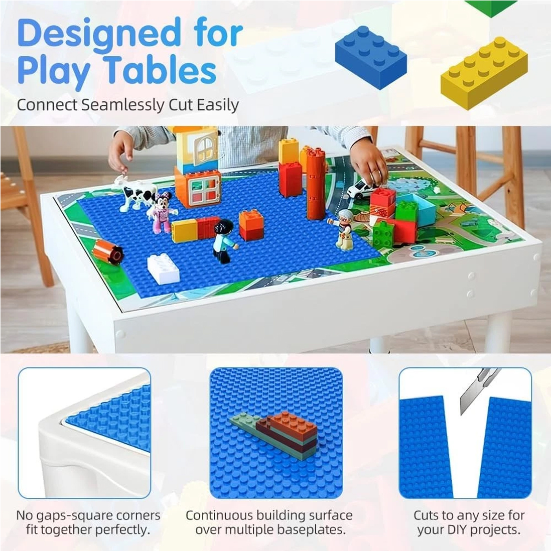 9pcs Building Block Baseboard, Educational Accessories, Toy Wall Base — image 4