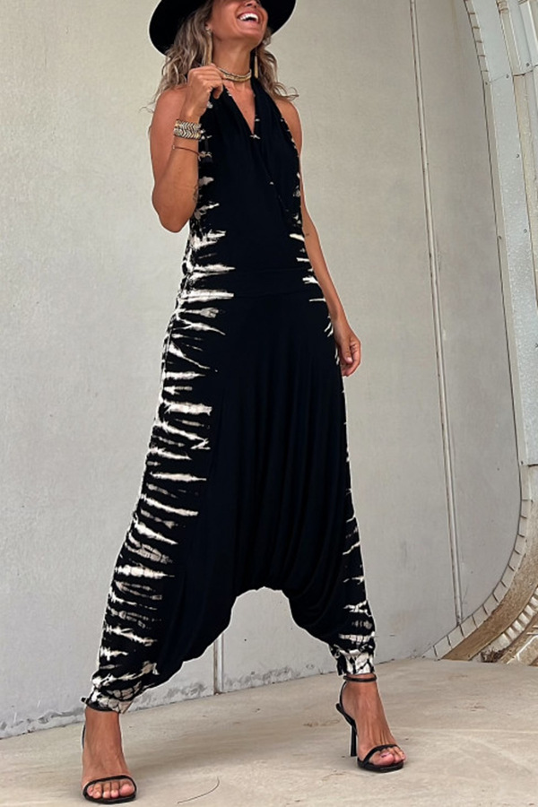 Title 4, Sexy low cut printed knitted jumpsuit, perfect ...