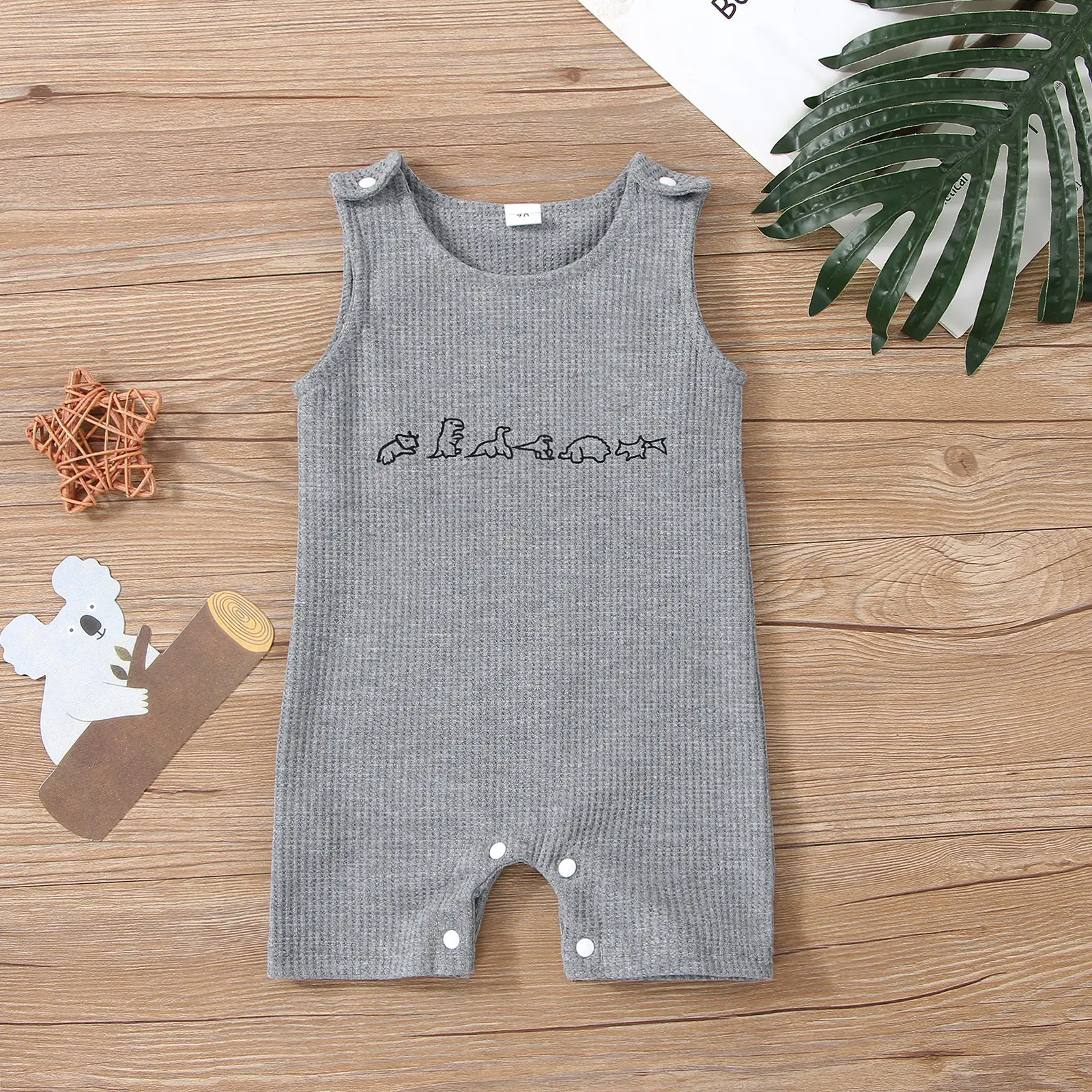 Little Dinosaur Printed One Piece Infant Creeper