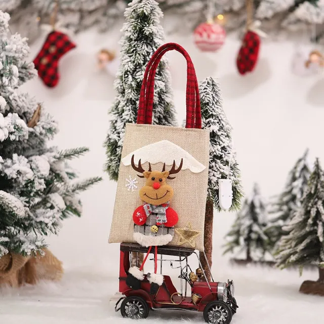Christmas Linen Cloud Three Dimensional Handbag Elk - Shop at LoveMi