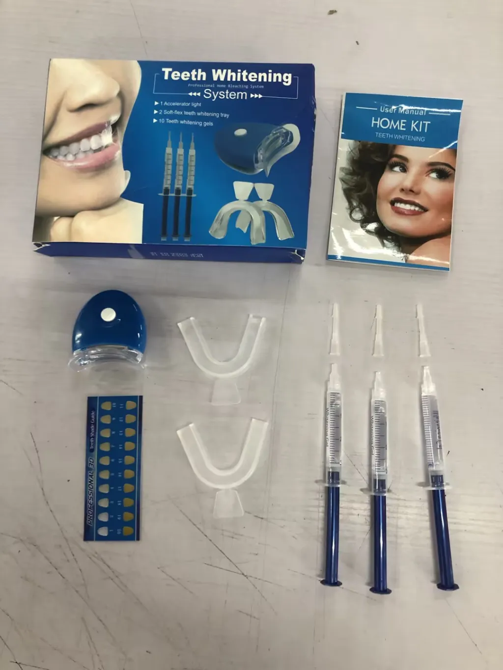 Teeth Whitening Kit with Led Light - Blue
