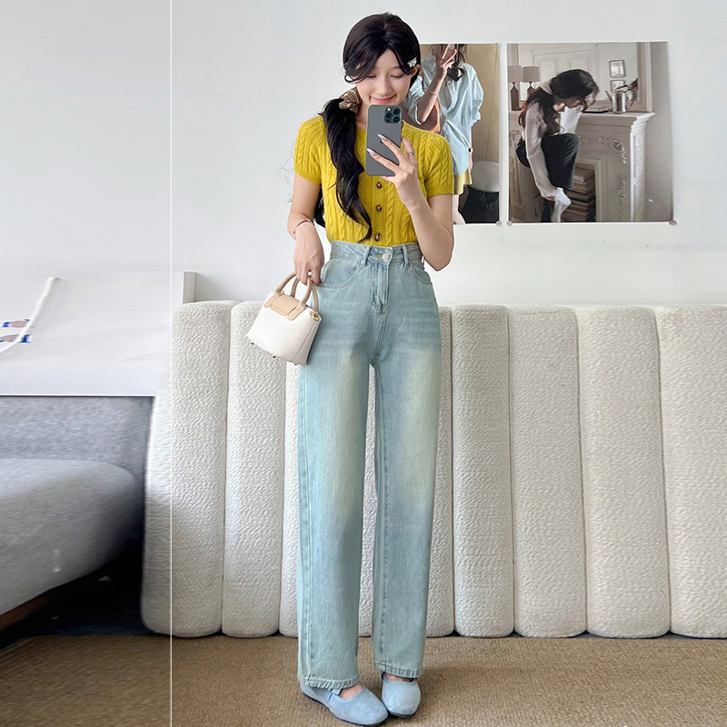 Jeans Women's Tall Straight Leg Cropped Trousers