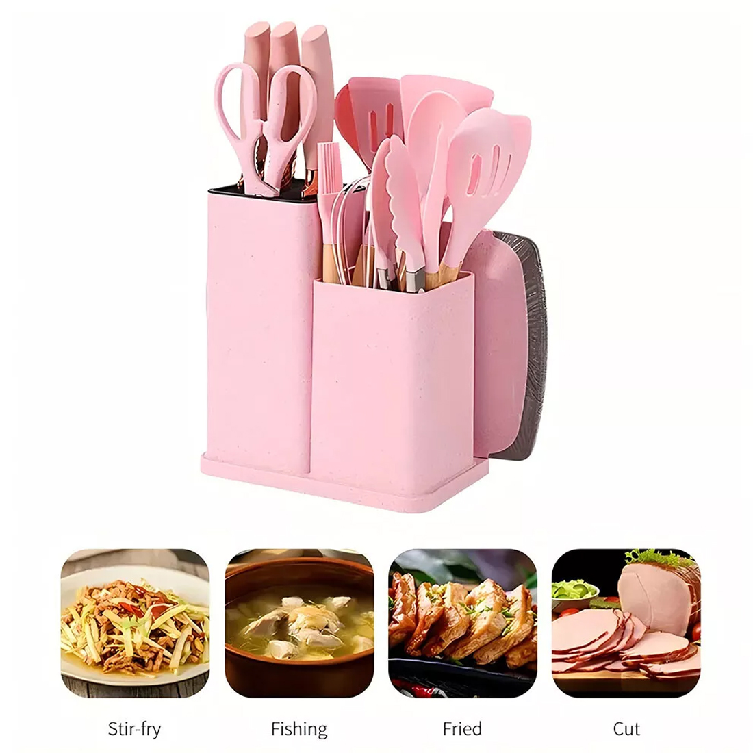 19pcs Set Non-Stick Silicone Kitchen Utensil Spatula Spoon Cooking Cookware — image 6