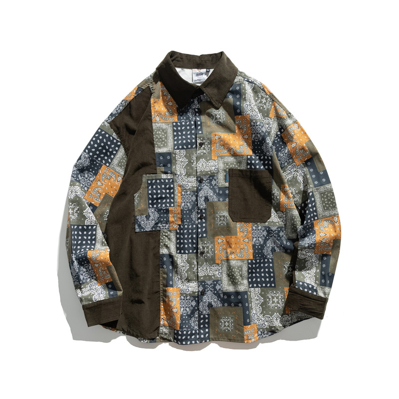 Japanese Men's Long-sleeved Shirt Casual Trend