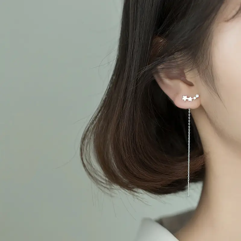 Female Korean Style Glossy Star Earrings