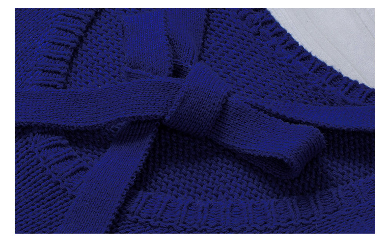 Sweater Women's Autumn And Winter Solid Color Back Bow