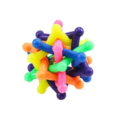 Pet Colourful Bell Woven Ball Dog Rainbow - Colourful - View 1