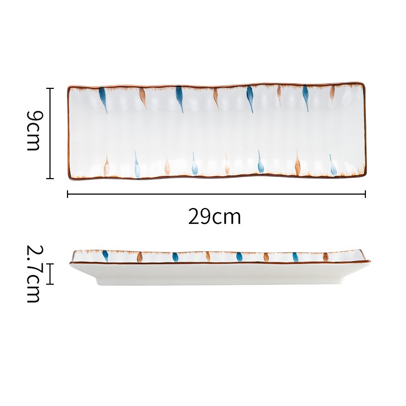 Title 5, Rectangular Ceramic Sushi Plate Tableware