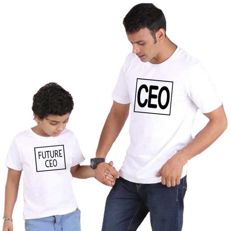 Title 5, T-shirt estivo con stampa lettera CEO per genit...