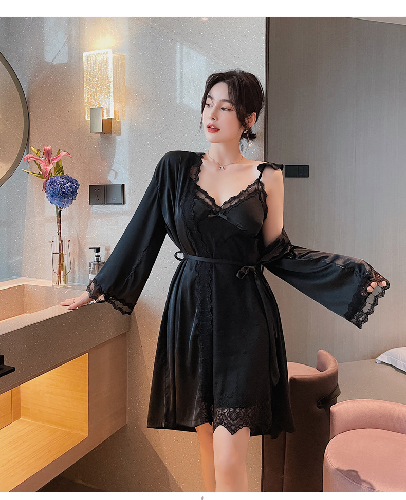 Title 9, Two-piece Nightgown With Ice Silk Sling Skirt