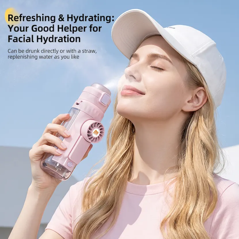 Multifunctional Water Bottle With Portable Misting Handheld