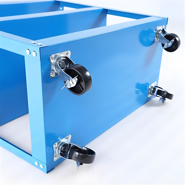 Upgrade 3-Tier Rolling Tool Cart With Lockable Wheels, Heavy Duty Steel Utility Cart, Kitchen Cart Organizer, Workshop Rolling Serving Cart For Garage, Warehouse, Blue thumbnail 9