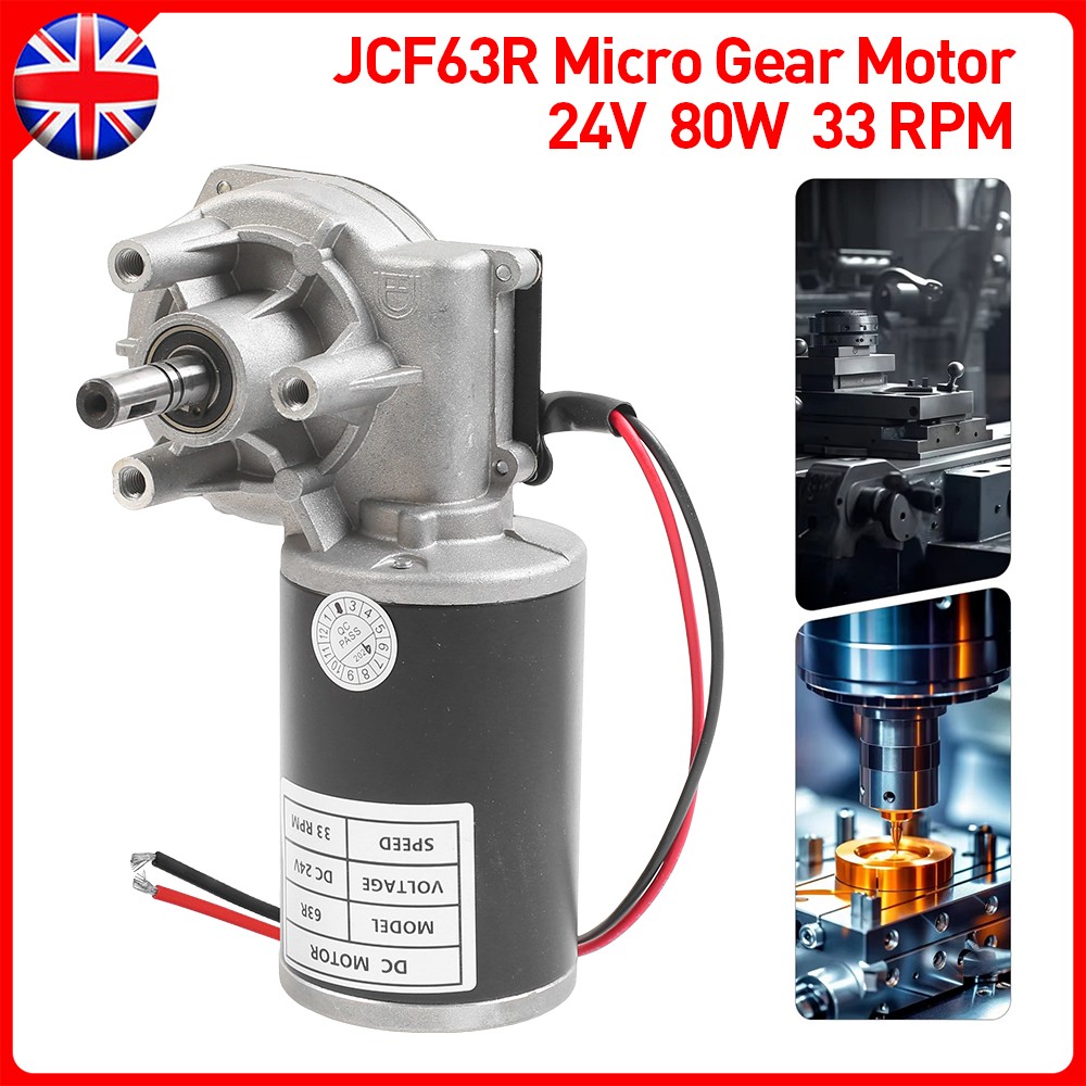 24V DC Electric Gearmotor Speed Torque Reversible Adapter Gear Box Motor 30W