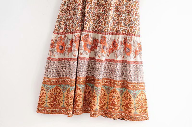 Short Sleeve Boho Dress with Buttons