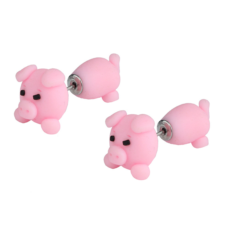 Love Body Piggy Soft Clay Earrings - 2