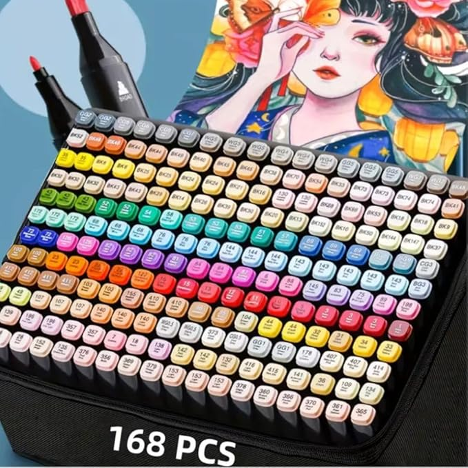 168 Colors Dual Brush Tip Art Markers Coloring Marker for kids