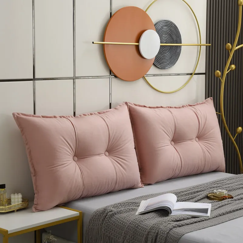 Technology Cloth Bedside Cushion Tatami Soft Bag Headboard Sofa Cushion - Light Pink