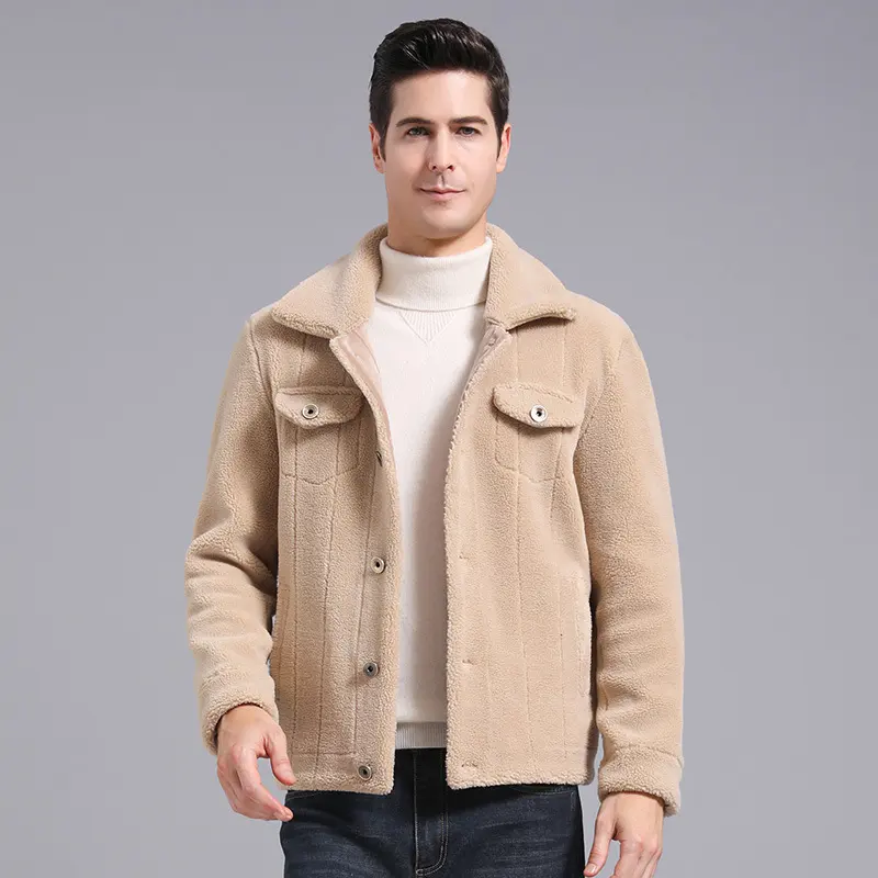 Grain Fleece Men Jacket Autumn and Winter New Style